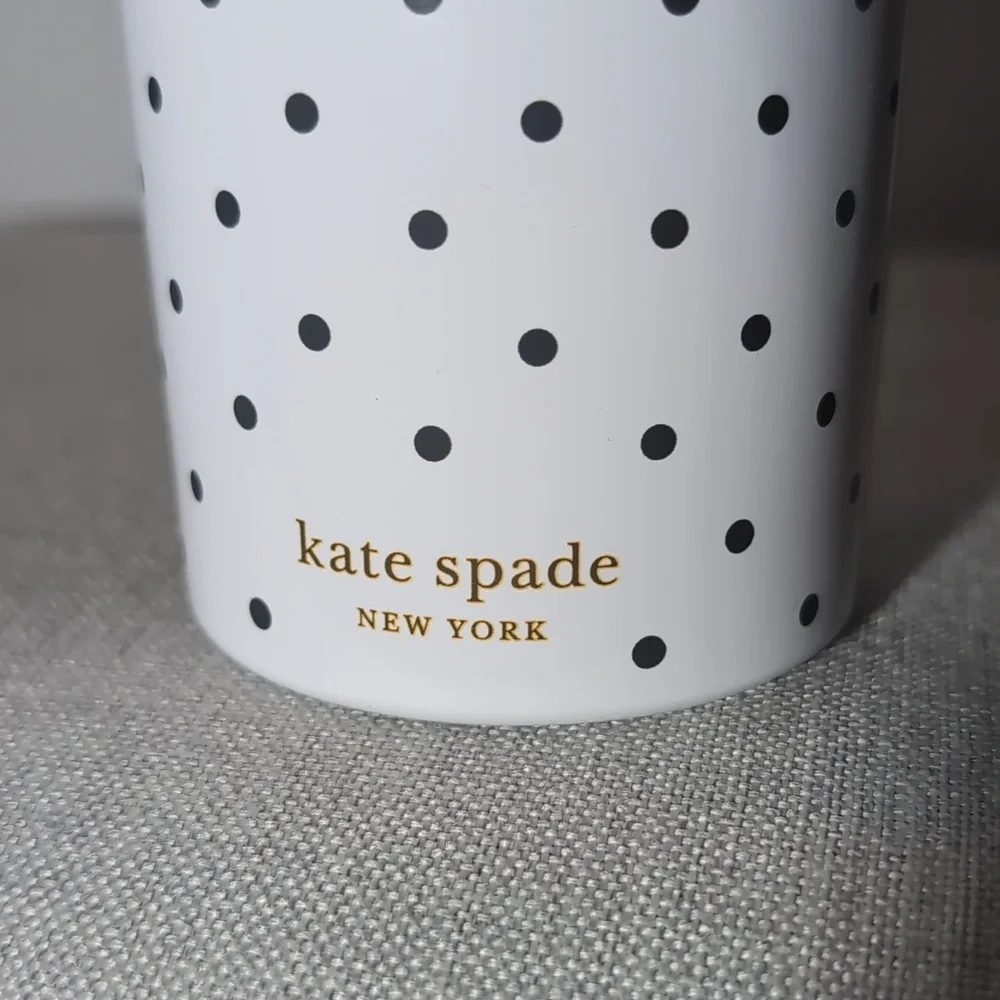 NWT Kate Spade 24oz Sparks of Joy Letter S Metal Coffe Tumbler Purple Navy White